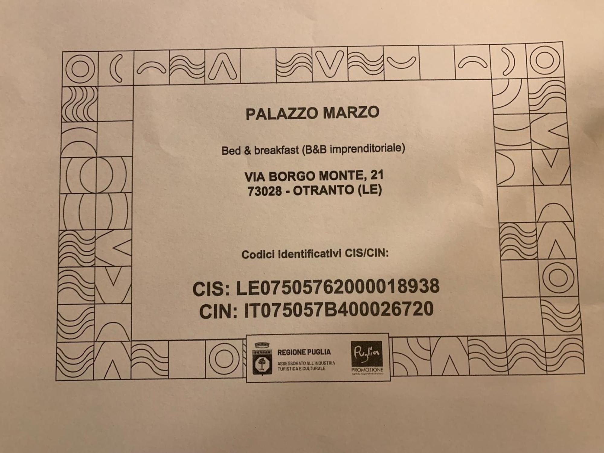 B&B Palazzo Marzo Otranto Exterior photo